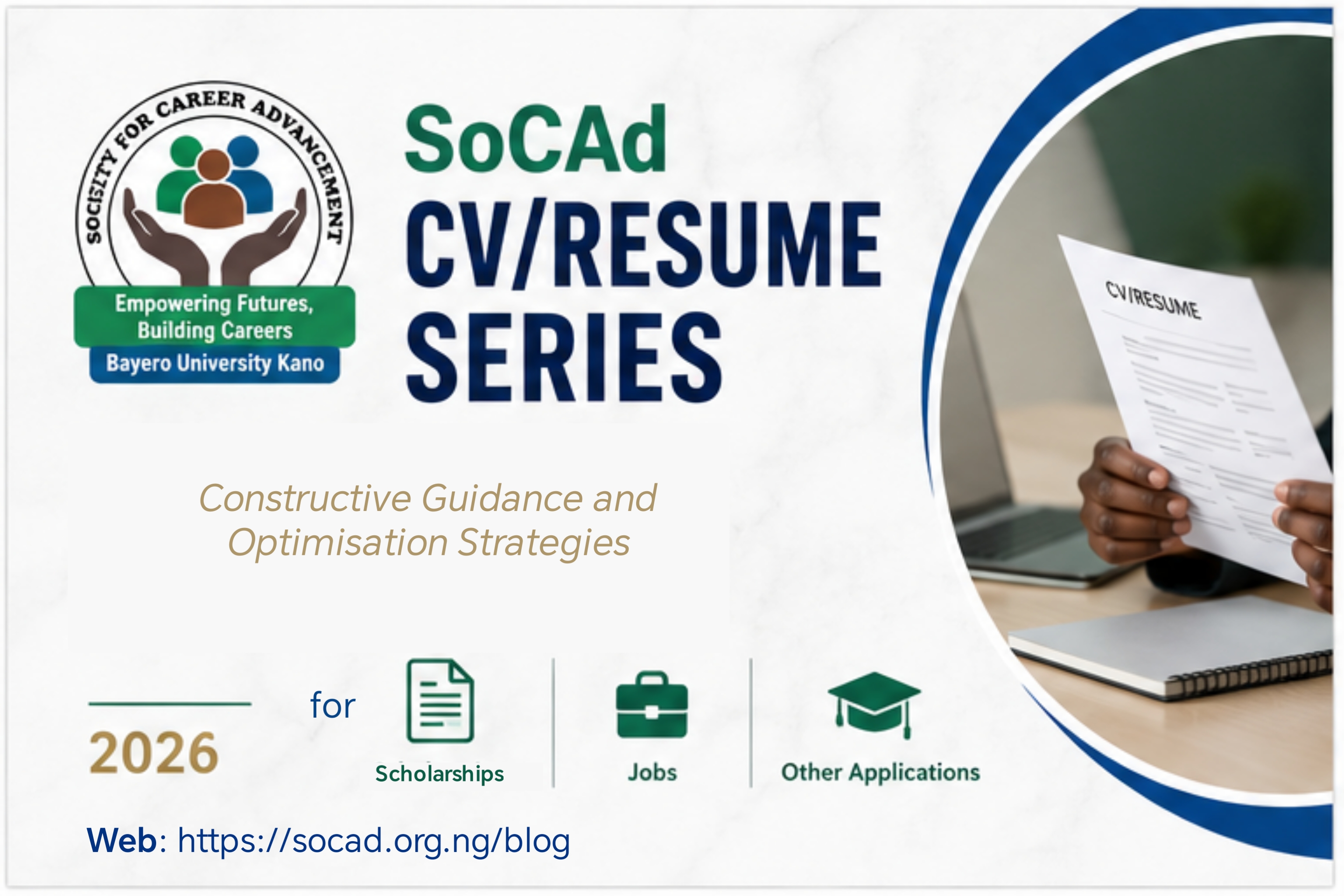 Master Your Applications: Introducing the SoCAd CV/Resume Series for Career & Scholarship Opportunity Wins